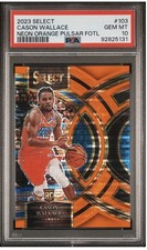 2023-24 Select Cason Wallace Rookie Orange Pulsar FOTL /15 PSA 10 Color-Match