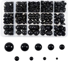 830pcs Round Black Flatback Plastic Doll Eyes for Crafts 3mm to 16mm