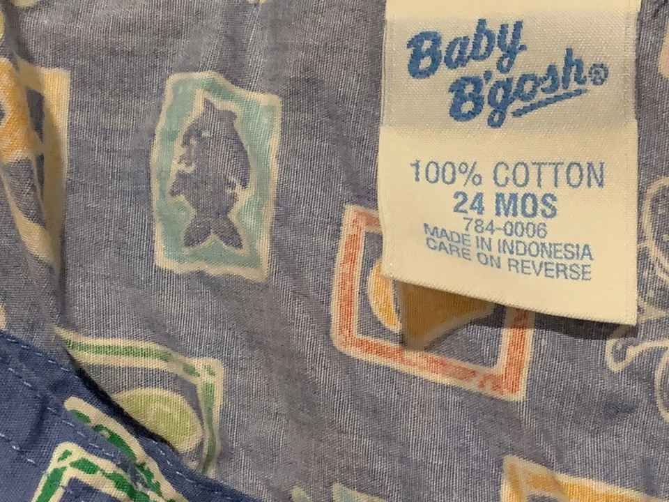 Mono de colección Baby Oshkosh B’gosh talla 24 meses vida marina océano pez cangrejo Foto 3 de 4
