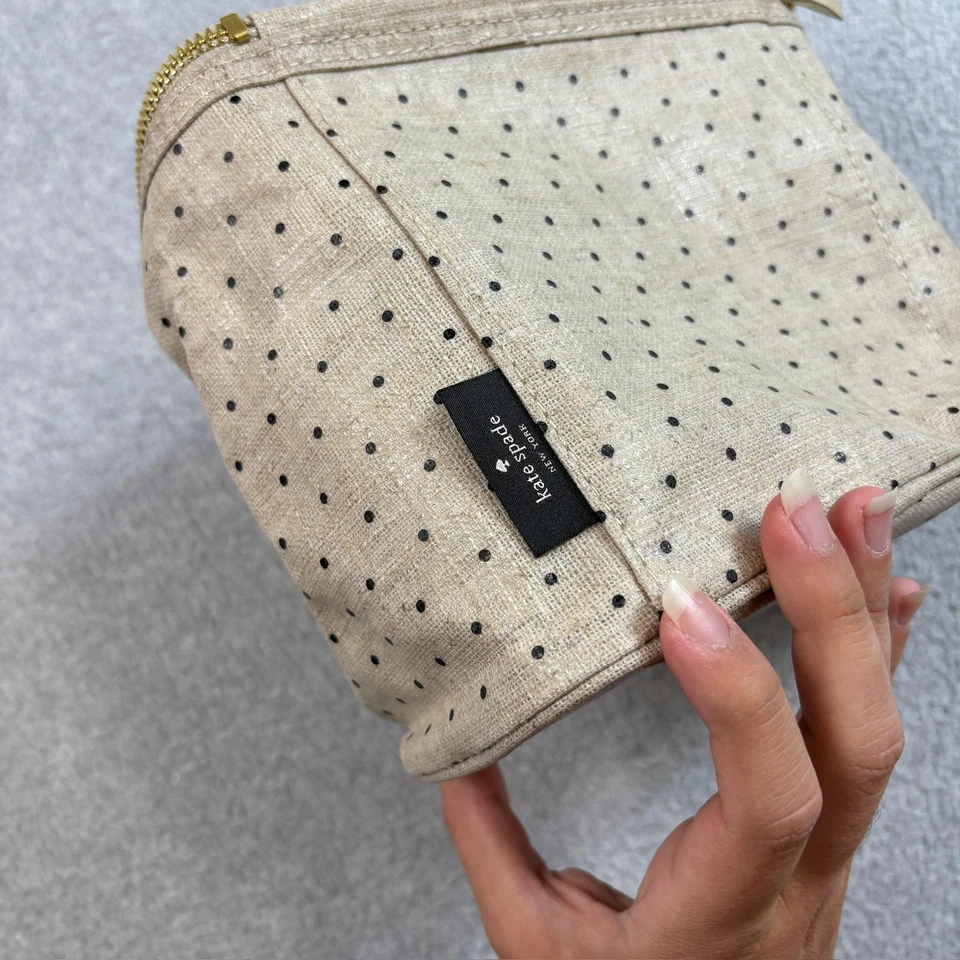 Сумка обеденная женская Kate Spade в горошек желтовато-коричневая на обед изолированная на молнии - Изображение 4 из 4