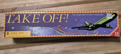 1987 Take Off Kids Board Game Educational Geography World Map 90% Complete 