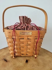 Vintage Longaberger 1995 Dresden Tour Basket Handle Fabric Liner Protector Purse