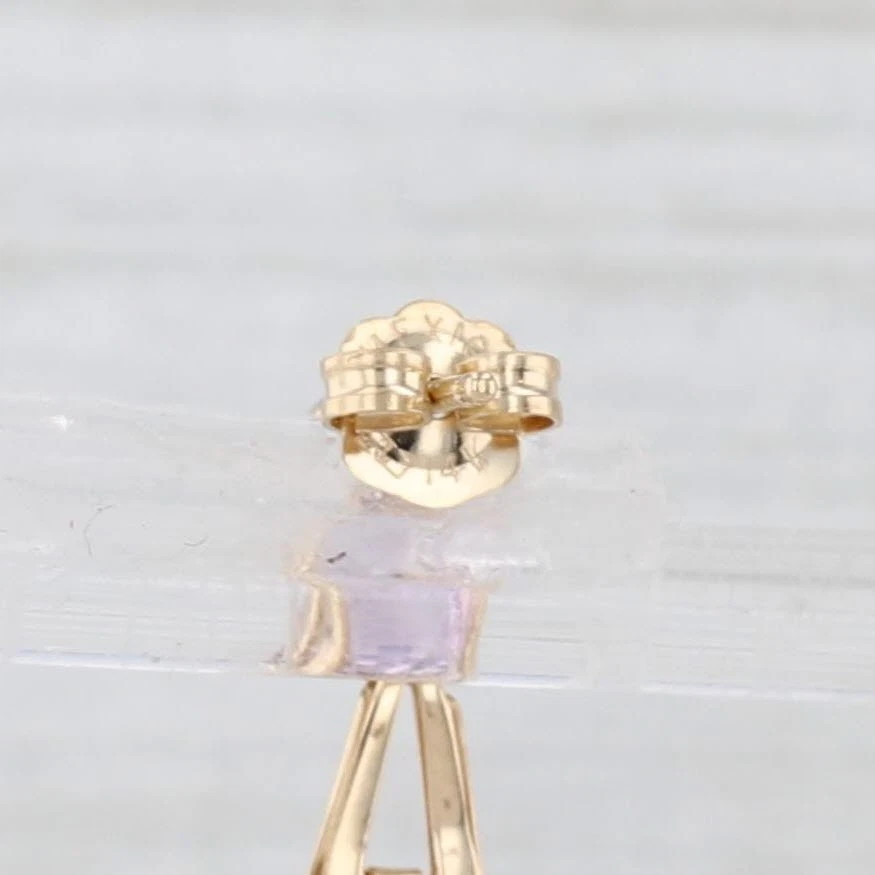 3ctw 3-Stone Journey Dangle Earrings 14k Gold Topaz Amethyst Garnet - Image 4 of 4