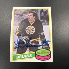 Vintage Hockey Signed Card Autograph Don Marcotte
