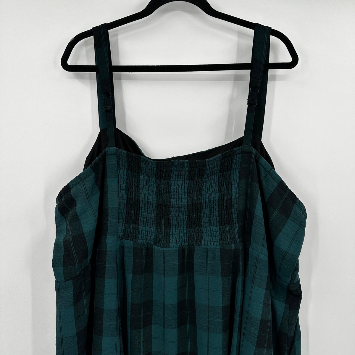green emerald velvet dress 100% Cotton Forest Green Plaid Mini Dress - All Dresses