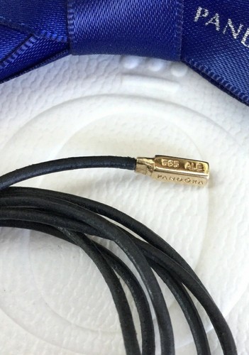 PANDORA | 14K GOLD LEATHER LARIAT CORD NECKLACE ✪NEW✪ 350956-150 350956 RARE USA - Picture 4 of 13