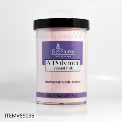 EzFlow Professional Nail Acrylic Powder - Vibrant Pink 16oz #59095