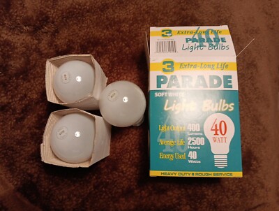 3 Parade 40W Rough Service Bulbs