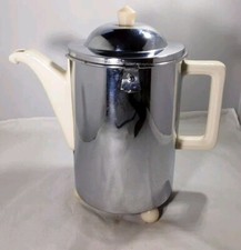 RARE VINTAGGE ART DECO BEST BRITISH MASTERS STAY HOT COFFEE POT CHOMIUM PLATED