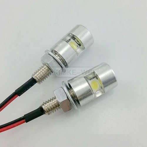 2x 12V White LED Motorcycle Car License Plate Light Bolts - Picture 2 of 5