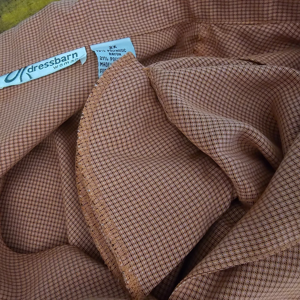 Camisa de vestir de granero para mujer 2X naranja con botones lengüeta enrollable mangas 3/4 Foto 4 de 4