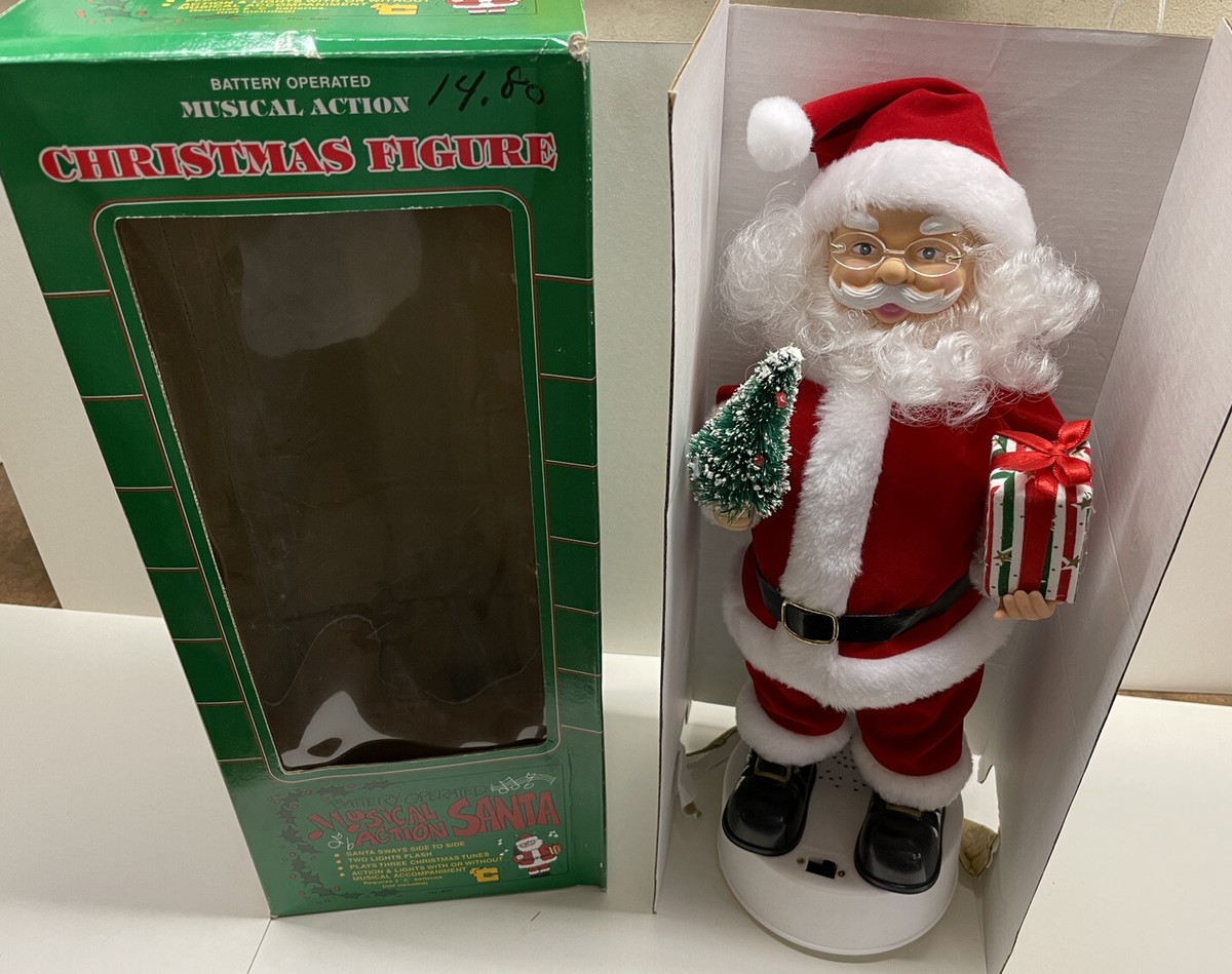 【希少稀】Dancing Santa サンタクロース 置物（年代物です♪） Vintage 90s Musical Action Santa Claus Christmas Figure New