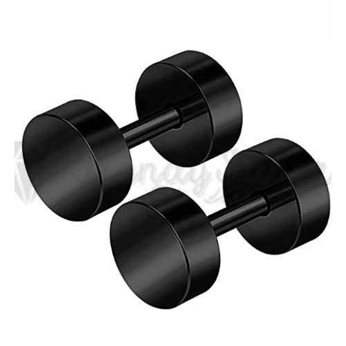 6 Mm Black Round Zirconia & Black Stainless Steel Stud Earring | In - Foto 10