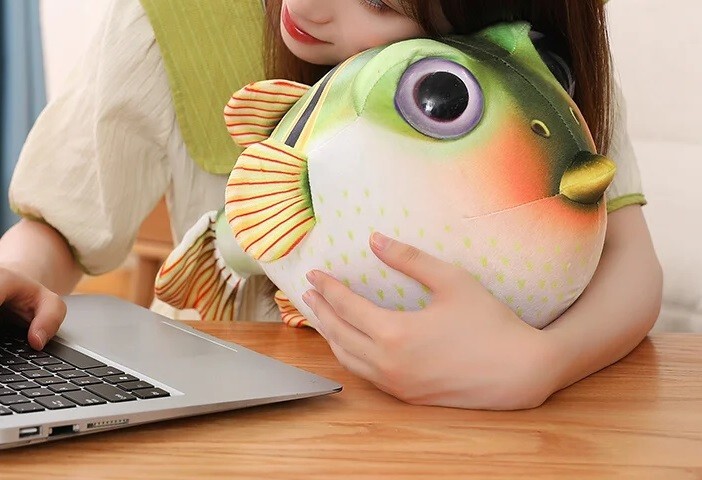 Green Puffer Fish 10 Inch Stuffed Animal Plush Toys Toddler Doll Kids ...