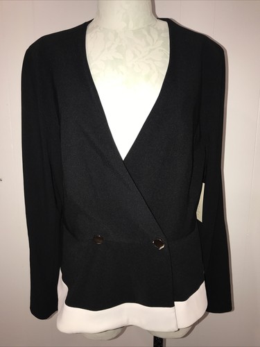 Boston Proper Sakko Blazer Gr. 18 schwarz mit weißem Saum Karriere Neu mit Etikett!!
