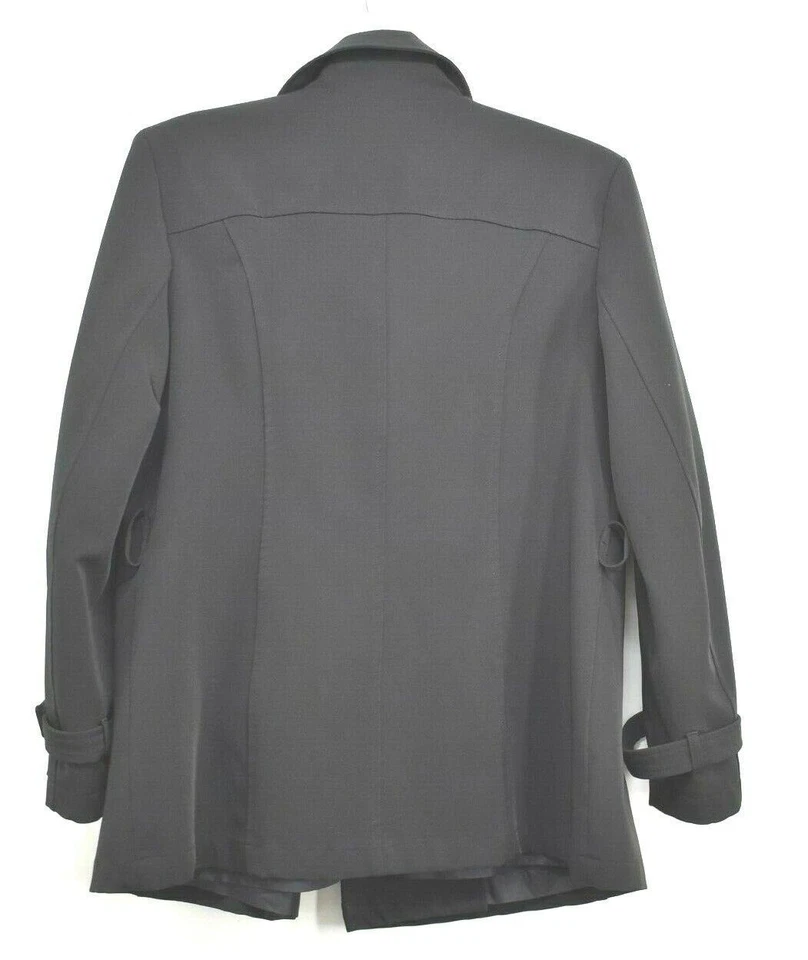 Abrigo Giacca Mujer Negro Cuello Manga Larga Informal Doble Pecho Guisante XL Foto 3 de 4