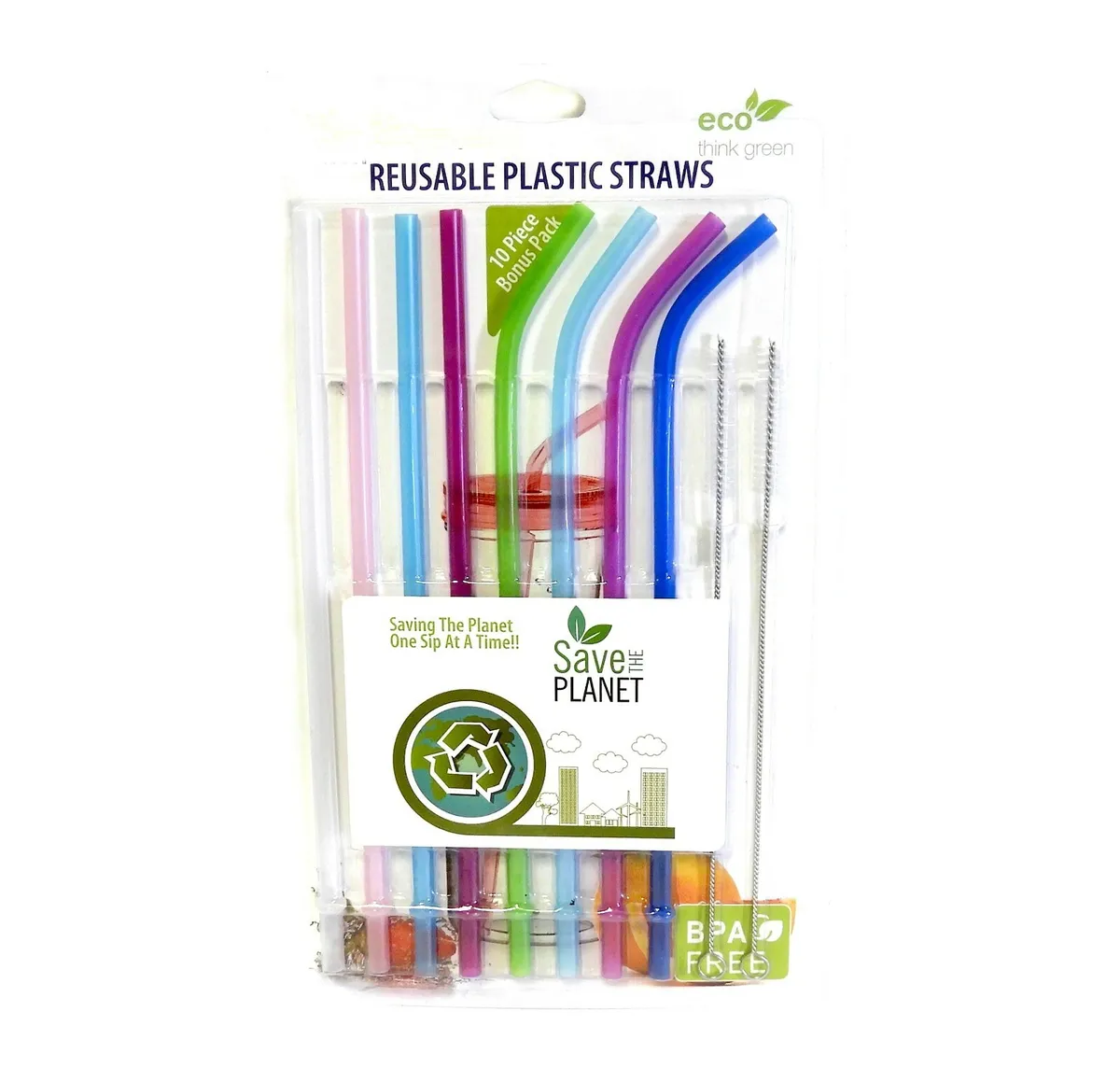 Plastic Drinking Straws Eco Friendly Reusable BPA Free With