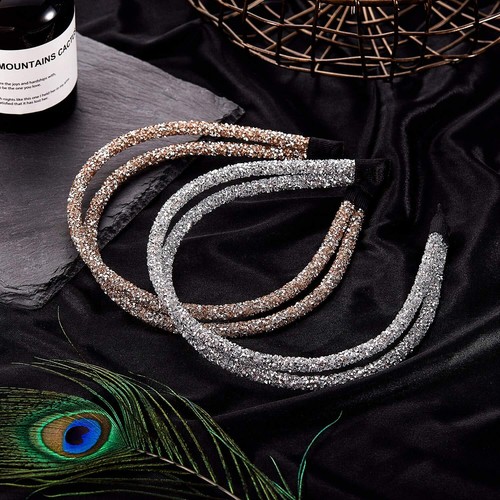 4Pcs Rhinestone Hairband Double Crystal Side Hoop Hair Accessory for Women Girls - Bild 3 von 6