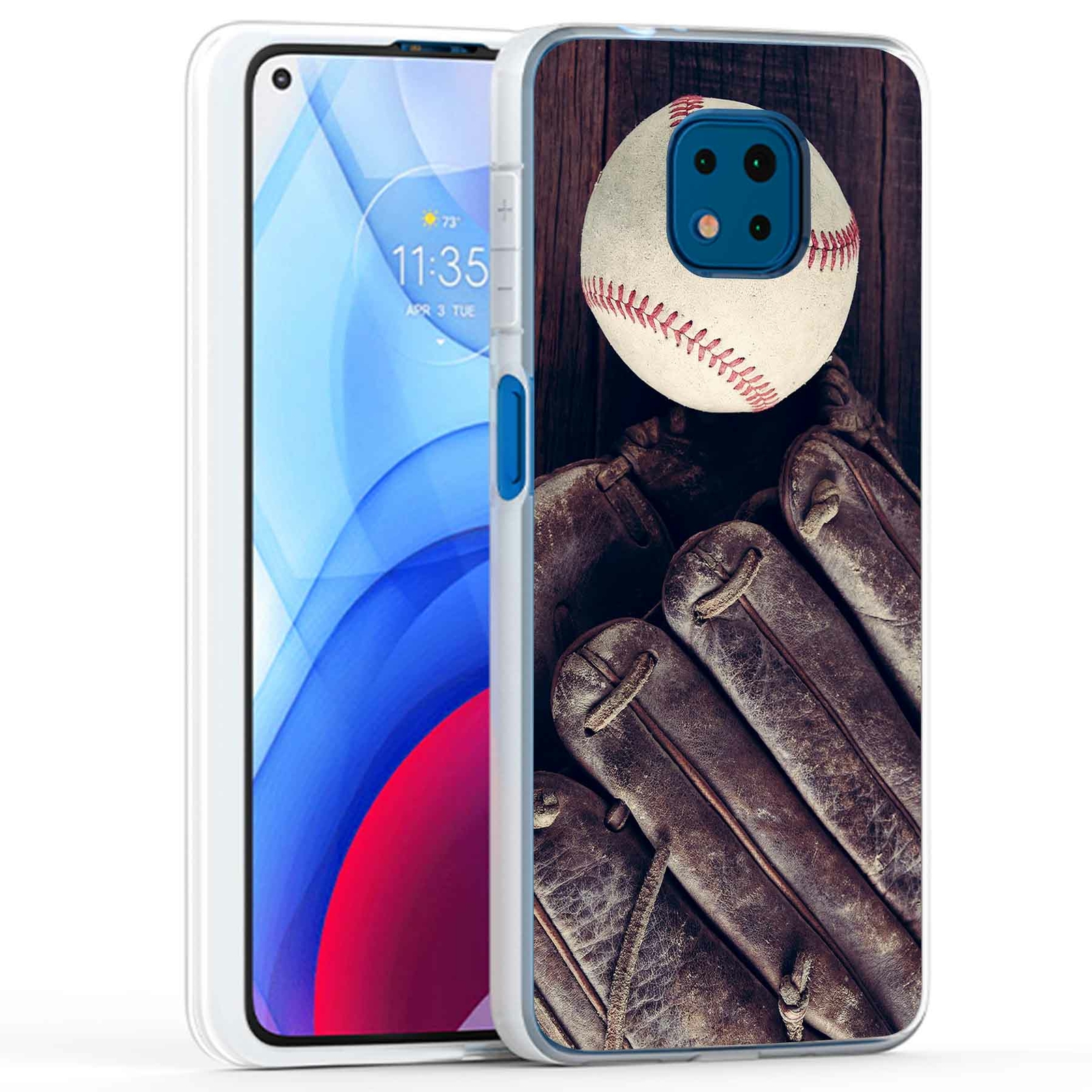 Phone Case Cover for Motorola Moto G Power 2021,Baseball Glove 1 Print, USA