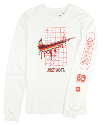 NIKE Heatwave Drip Logo Long Sleeve Shirt sz L Large White