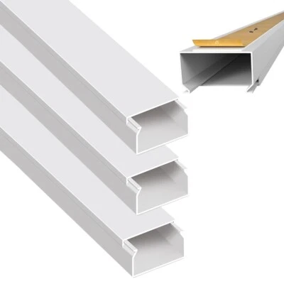 4m Kabelkanal selbstklebend + schraubbar 30 x 20 mm Installationskanal PVC weiss - Bild 1 von 4