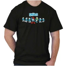 Smurfs 80s Cartoon Characters Papa Smurfette Womens or Mens Crewneck T Shirt Tee