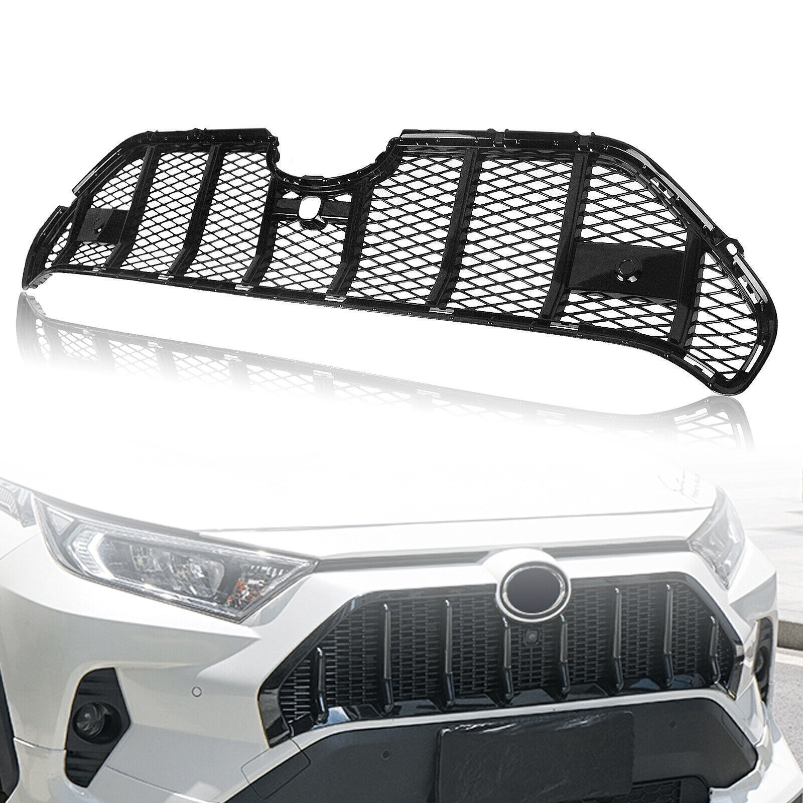 Front Bumper Honeycomb Grille Grill Black Cover For Toyota RAV4 2019-2025 2022