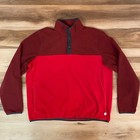 Lands End Sweatshirt Mens XL Blake Shelton 1/4 Zip Fleece Red Colorblock Mock Ne