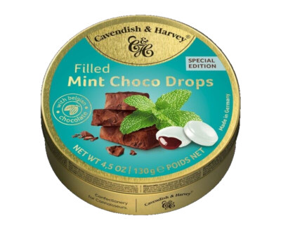 Cavendish & Harvey Pfefferminzbonbons mit Schokoladefüllung 130g Mint Choco Drop