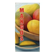 Vertical Vinyl Banner Multiple Sizes Mangos Food and Drink Business Outdoor