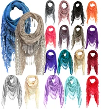 Womens Winter Lace Triangle Scarf Hip Scarf Cover-up