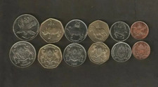 Botswana 5 10 25 50 1 2 PULA 1991-1995 Zebra Rhino Oryx UNC 6v Animal COIN Set