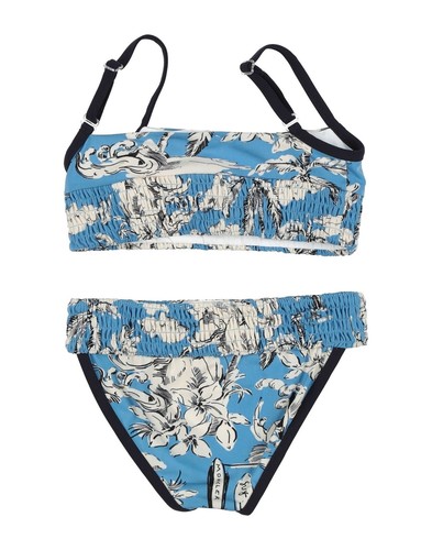 MONCLER ANNI Floral Print Bikini Swim Set Blue 3pcs 10 / 140cm H19542C00003 $450 - Picture 3 of 9