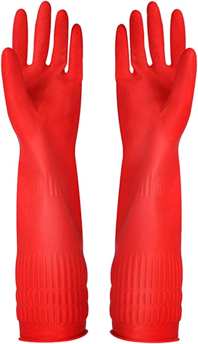 Waterproof Reusable Rubber Dishwashing Gloves 3-Pair Set for Kitchen Cleaning  
