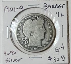1901 O Barber Liberty 90% Silver Half Dollar 50C