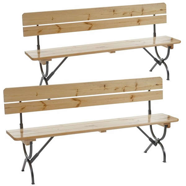 2Er-Set Bank Graz Mit Lehne FüR Biertisch-/Festzeltgarnitur, Lackiert, 150 Cm-image