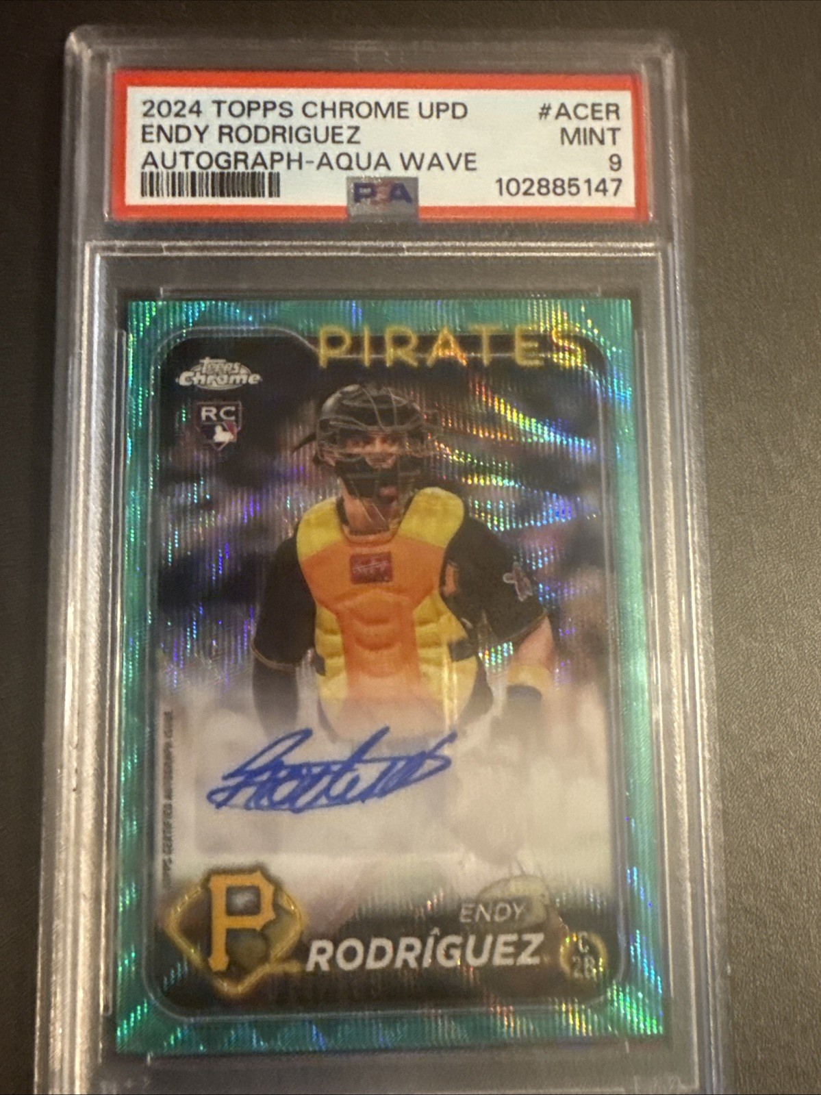2024 Topps Chrome Update Auto AQUA WAVE #ACER Endy Rodriguez /199