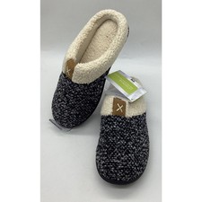 UltraIdeas Slippers Memory Foam Fuzzy Fleece Lined Women's Size 7/8M Black Gray
