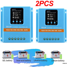 4800W 100A MPPT Solar Charge Controller 12V/24V/36V/48V Battery PV Regulator X 2
