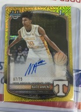Nate Ament Bowman Chrome 2025/26 Yellow /75 Auto