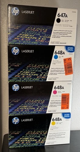 4 New Genuine HP 647A 648A Toner Cartridges BCYM Set CE260A CE261A CE262A CE263A