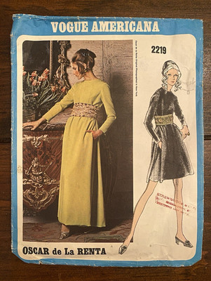 RARE Vintage Vogue Americana 2219 Oscar de la Renta Dress Pattern Sz 12 Complete