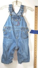 Baby OshKosh Genuine Baby 9M Overall, Blue Jeans, Snap Crotch Denim Vintage BL J