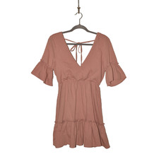 LULUS $65 Sunshine Daydream Cutout Mini Dress in Blush Small