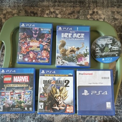 PS4 Game Lot Marvel vs Capcom Infinite, Call of Duty, LEGO, Dragon Ball, ice age