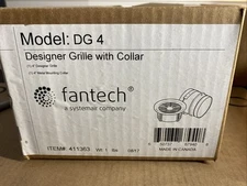 New! FANTECH Model: DG4 item# 411363 Designer Exhaust Grille with Collar 4" Duct