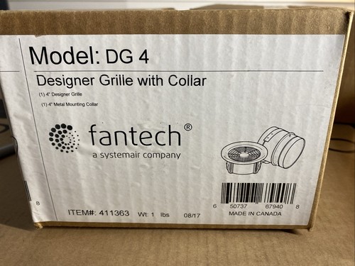 New! FANTECH Model: DG4 item# 411363 Designer Exhaust Grille with Collar 4" Duct - Picture 1 of 1