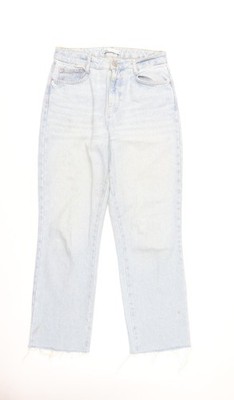 Zara Damen hellblau High Rise Straight Denim Jeans Größe 10