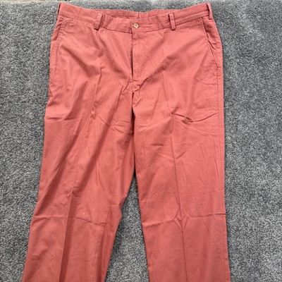 Mens 40 Bills Khakis M3-WRPB Pants Plain Front Trim Poplin Red Made is USA Salmo