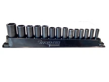 Snap on Tools 214SIMFMYA 14 Piece 3/8” Drive DEEP Impact Socket Set 8-24MM MINT